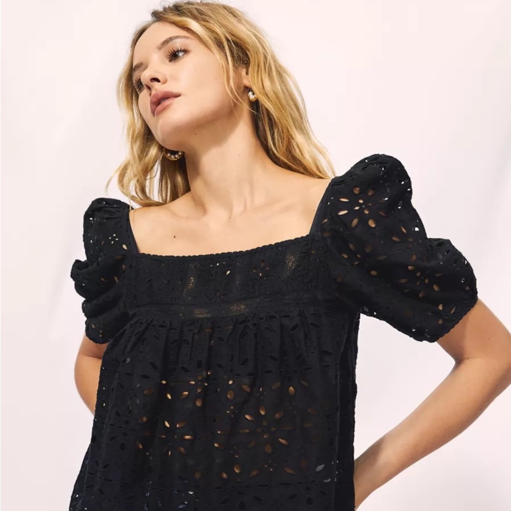 Wilfred La Boheme Patchouli Eyelet Blouse Top